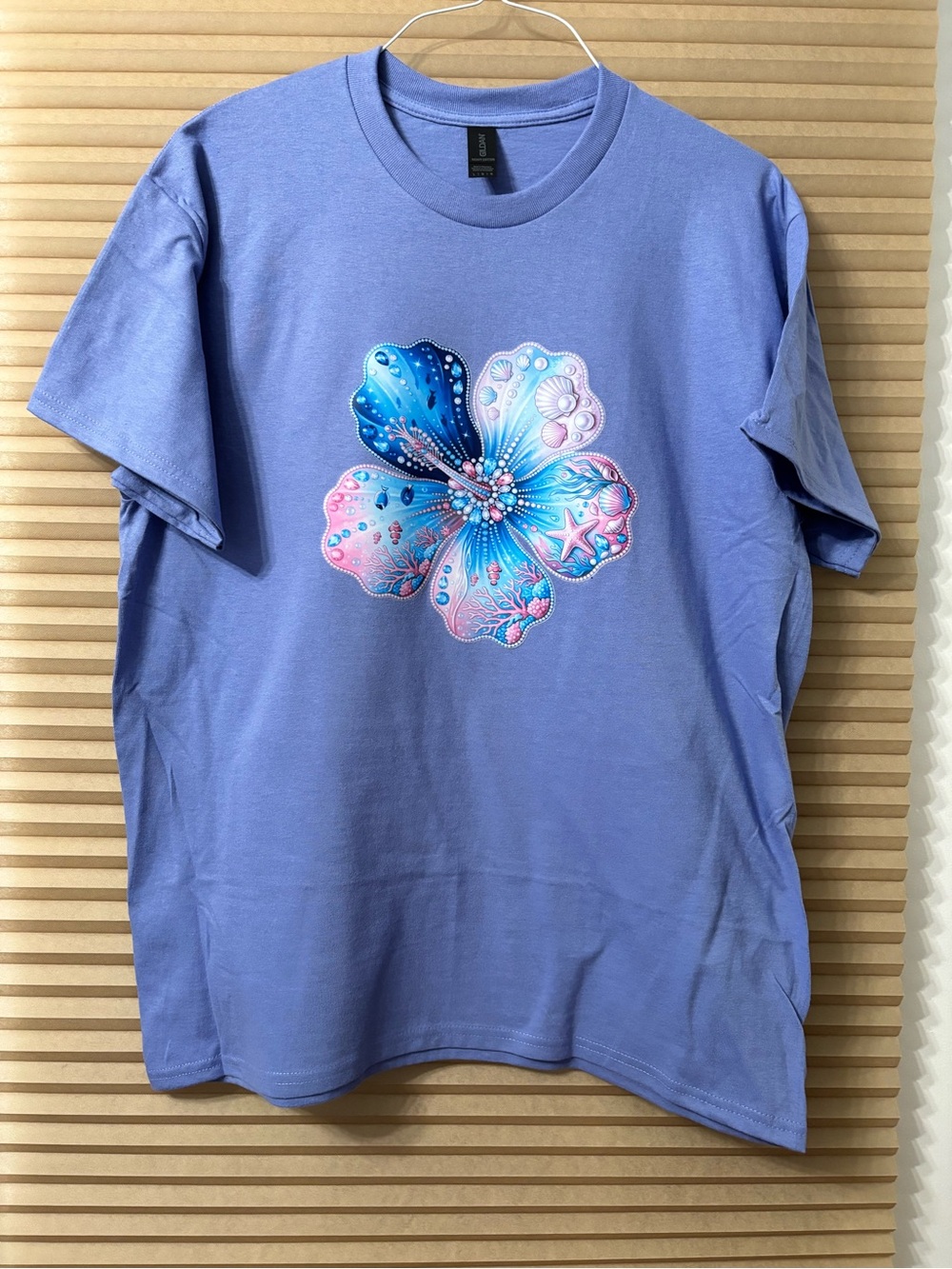 NEW size Large Lavender Floral Graphic Tee